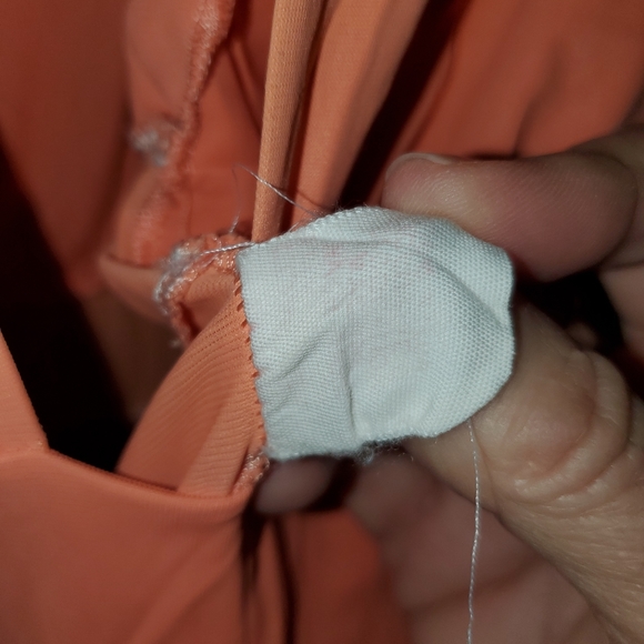 VINTAGE 60/ 70's Maxi Dress Sz 6 V neck sleeveless Tangerine color - Picture 8 of 12